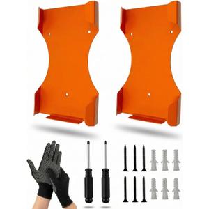 2 Pack Leaf Blower Hanger Wall Mount Fit for Stihl BG56 BG66 BG86 SH56 SH86, Heavy Duty Blower Holder Rack for Garage Organization, Non-Slip Steel Storage Hooks with Screws, Tools & Gloves Included