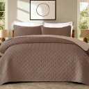 3 Piece Emboss Bedspread Quilted Comforter Bedding Set Bed Full, Cover 94x82, 2 Pack Pillowcases 24x17