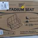 Stadium Seats with Back Support Wide, 4.7" Padded Bleacher Seat, 6-Position Reclining Bleacher Chairs with Back and Cushion, Sofa Style Ergonomic Design for Sports Games Baseball Football (22.5"Black)
