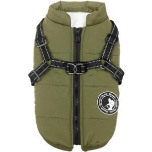 Jinpet Dog Coat with Harness Winter Dog Coat Fleece Dog Jacket Waterproof Dog Coat Zipper Dog Jacket Puppy Coat Small Dog Clothes Dog Coat with Reflective Harness for Smal Medium Large Dogs