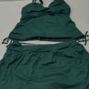 Aleumdr Women's Tankini Swimsuit Two Piece Tummy Control Bathing Suit Twist Front Swim Tank Top with Skirt (X-Large, Blackish Green)