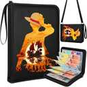 400 Pockets Trading Card Binder for One Piece Cards,Portable Waterproof Card Storage Bag with Removable Sleeves for Anime, Game and TCG Cards