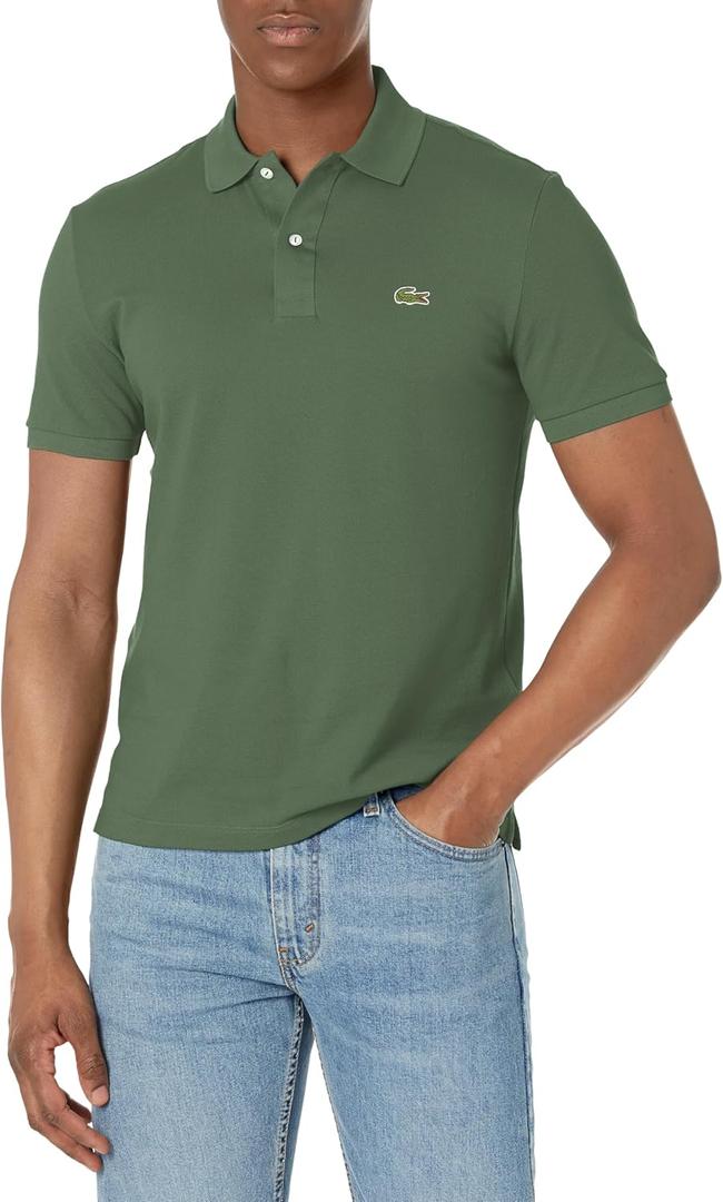 Lacoste Men's Slim Fit L12.12 Short Sleeve Pique Polo Shirt (Green, XL)