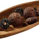 Wooden Dough Bowl Decor, Hand Carved Solid Wood Dough Bowl 17.2" Farmhouse Table Centerpiece Rustic Decorative Bowl for Coffee Table, Kitchen Island, Fall Home Decor