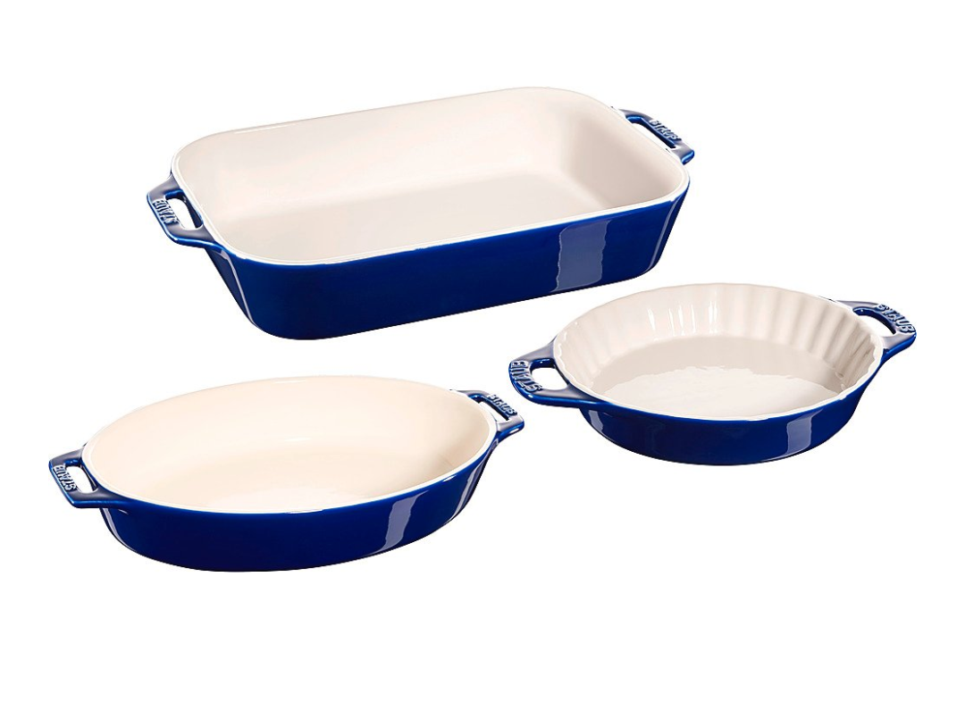 Staub Ceramics 3-pc Rectangular Baking Dish Set - Dark Blue