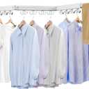 Kelisiting Wall Mounted Clothes Drying Rack, Laundry Drying Rack Wall Mount, 3-Fold Drying Rack Clothing, Foldable Clothes Drying Rack with 12 Dual Hooks Organization for Laundry Room Indoor - White