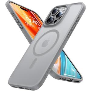 TORRAS Stronger Magnetic & Shockproof for iPhone 16 Pro Case, Military Grade Drop Protection, Compatible with MagSafe, for iPhone 16 Pro Case Slim, Translucent Matte Natural Titanium Gray