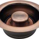 Westbrass D2089-11 4-1/4" Kitchen Sink Waste Disposal Drain Flange and Stopper, Antique Copper