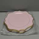 Pink Chargers for Dinner Plates, 13 Inch Scalloped Plastic Decorative Table Charge Service Plates Set of 6 for Wedding, Holiday, Thanksgivng, Christmas