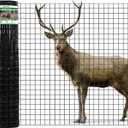 Wire Fence, 48 in(H) X 50 ft(L) PVC Coated Welded Wire Fencing 2" X 2" 16GA Garden Border Vinyl Metal Chicken Wire Fencing Mesh Roll for Yard Vegetable Plant Protection Poultry Netting Black