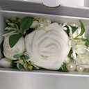 Ling's moment Pocket Boutonniere Single, Boutonniere for Men Groom for Wedding, Prom, Homecoming, Anniversary, Graduation, etc.White Ranunculus Ivory, 6" W x 5" H