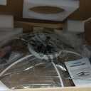 VOLISUN Low Profile Ceiling Fans with Light and Remote,23.6in Modern Bladeless Ceiling Fan with Lights,3000K-6500K Dimmable Flush Mount LED Fan Light,White Fandelier Ceiling Fans for Bedroom