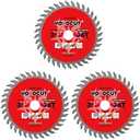 3 Inch Circular Saw Blade 36T (Tungsten Carbide Tooth) Compatible with 3 Inch Saws, Cutting for Woods, Plastic, PCV, Acrylic, Aluminum, 7/16" Arbor with 3/8" Bushings - 3 Pack