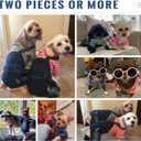 Small Dog Hoodie Clothes Cute Stripe Shirts Denim Jumpsuit One-Piece Outfit for Small Medium Dogs Cats Boy Girl Chihuahua Blue Jeans Overalls Puppy Costume (Blue,S)