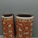 KIMODE Anti Fatigue Kitchen Mats for Floor, Fall Decor Moroccan Kitchen Rugs, Cushioned Kitchen Floor Mats Non Slip, Autumn Halloween Standing Mat for Laundry Office Sink Desk Orange 17"x47"+17"x29"