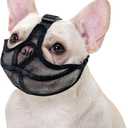 Ohcozzy Short Snout Dog Muzzle with Soft Mesh, Wont Cover Eyes Bulldog Muzzle for Small Medium Large Dog Anti Bitting Chewing BarkingM,Black