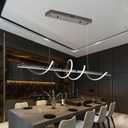 47.24" Modern Led Pendant Light for Kitchen Island Lighting,Electroplated Black Modern Chandelier for Dining Room Over Table Dimmable Led Ceiling Pendant Lights Creative Snake-Shaped Twist Design (47.2in, Electrochrome Black)