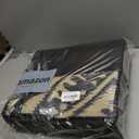 Capslpad 6x6 Outdoor Rug for Patio Clearance Reversible Mat Round Portable Plastic Straw Carpet Waterproof Boho Outside Area Rug for RV Camping Picnic Pool Tent Balcony Beach Deck, Black and Brown