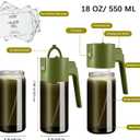 Glass 2 In 1 Olive Oil Dispenser Bottle for Kitchen Gadgets, Olive Oil Sprayer for Cooking 17oz/500ml (Light Blockage, Green)