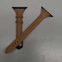 WFEAGL Leather Bands Compatible with Apple Watch Band 42mm(Series 3 2 1) 44mm 45mm 46mm 49mm Women, Top Grain Leather Strap Slim Thin Replacement Wristband for iWatch Ultra SE 3 2 1 Series 11 10 9 8 7 6 5 4 3 2 1 (Brown/Black)