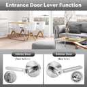 Solid Zinc Alloy Keyed Door Handle with Key, Reversible for Interior & Exterior Doors for Office/Bedroom,Entry Door Lever,Lockable,Non-Key-Alike,Universal Left/Right Handed Door,Brushed Nickel