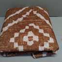 Area Rug 5x7 Rug Machine Washable Non-Slip Low Pile Print Pattern Western Rug for Living Room Bedroom Entryway Tribal Series -Yellowbrown/Cream