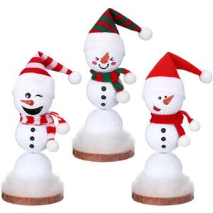 Soulchen 3 Set Golf Snowman Ornament DIY Kits Christmas in July Craft Ornaments Funny Emotion Face Golf Ball Gifts Build a Snowman Indoor Decor for Christmas in July Stuffers Toys Favors
