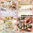 DoubleFill 60 Pcs Mini Easter Gnome Figurine Bunny Resin Gnomes 5 Styles Spring Miniature Figures for Easter Spring Festival Party Favors Gifts Home Table Landscape Decor