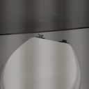 Mayfair Bennett Toilet Seat with Chrome Hinges, Slow Close Wood Seat, Secure Metal Hinges, Easy Install, Made in USA, Round, White