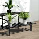 Zhongma 2 Tier Sturdy Metal Plant Stand Heavy Duty Plant Holder for Home Indoor and Outdoor, L35.43 x W17.5 x H14 inch, 440 LBS Capacity & Heavy Duty Construction.
