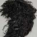 FantaLook 80s Wig with SunGlass for Men Black Curly Cosplay Wig for Halloween