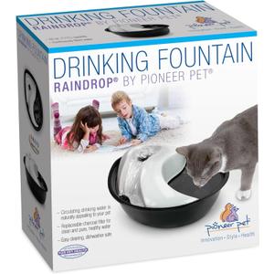 Pioneer Pet 6024 Plastic Fountain- Raindrop Style, Black, 60 Ounces