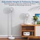 Belife X8 Portable Fan, Cordless 7200mAh Battery Operated Oscillating Fan, USB Rechargeable Desk Floor Fan with Remote, Foldable Telescopic Fan for Home Bedroom Sleeping Office Camping Travel (White)