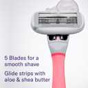Flamingo Shaving Razor Set for Women - Original Razor Handle, 4 Blade Refills, and Shower Holder - Pink