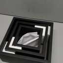 Melannco Floating Wall Square Cube Shelves for Bedroom, Living Room, Bathroom, Kitchen - Wood, Set of 3, Black