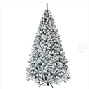 7.5 ft. Unlit Premium Snow Flocked Hinged Artificial Christmas Tree with Metal Stand