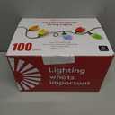 Brightown C9 LED Christmas String Lights, 66ft Multi-Color Outdoor Light String with 100 Smooth Opaque Bulbs, Plug-in Vintage Roofline Lights String for Outside Patio Christmas Holiday Decor