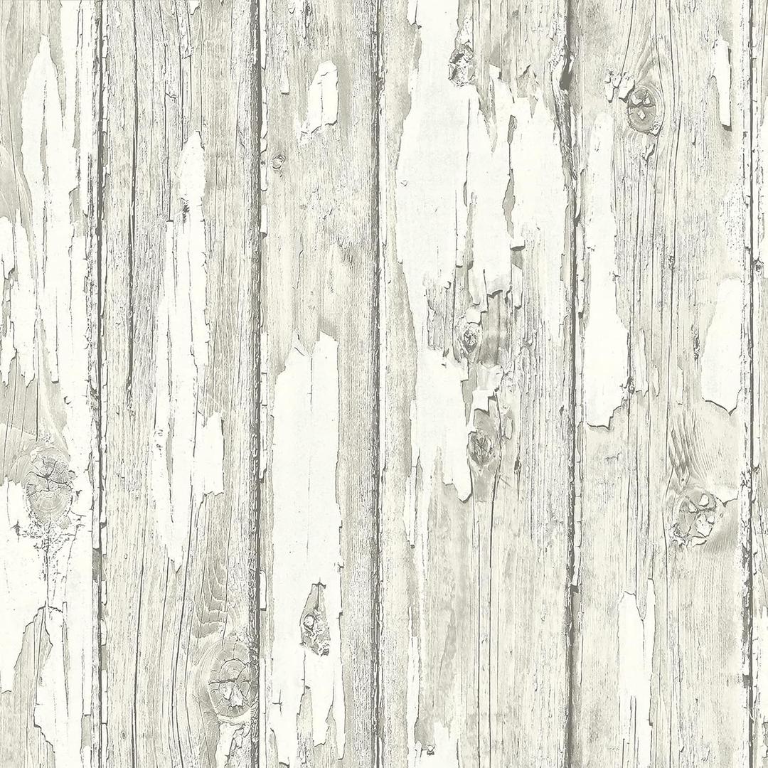 Surface Style - Peel and Stick Wallpaper, Rustic Wallpaper for Bedroom, Powder Room, Kitchen, Self Adhesive, Vinyl, 30.75 Sq Ft Coverage (Vintage Panel, Cloud)