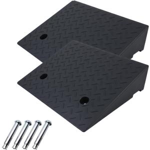 2 Pack 6'' Rise Threshold Ramps, Heavy Duty,11000 LBS Capacitys, Driveway Ramp Car Slope Ramp for Loading Dock Bike Vehicle Warehouse Sidewalk Wheelchair (6" H)