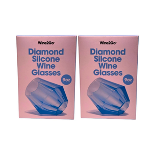 Wine2Go Diamond Silicone Wine Glasses 9oz
