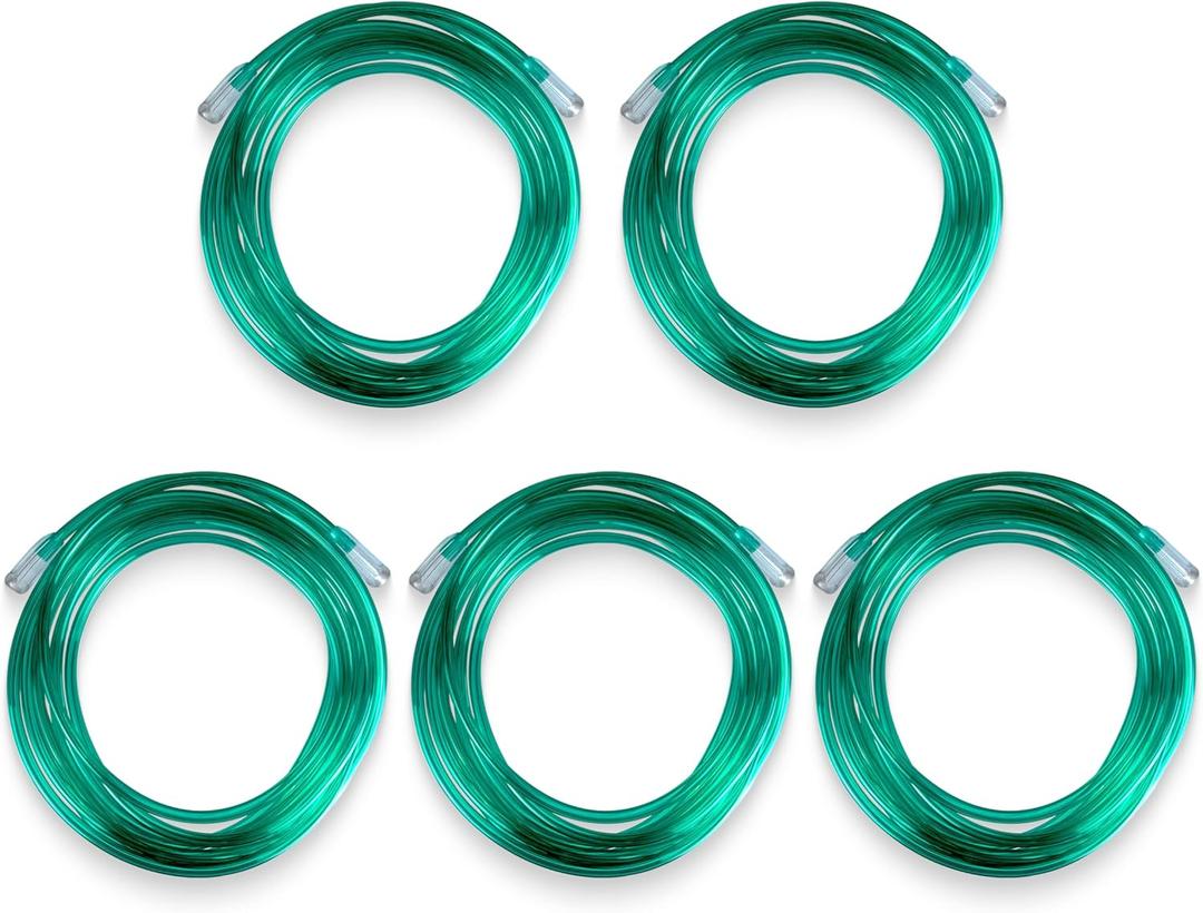 JWYN 5pk 25Ft Oxygen Supply Tubing, 3-Channel Kink-Resistant Design, Salter Style Green