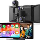 CARPURIDE W125S 11.26 Inch HD Wireless Carplay & Android Auto Screen, 4K +1080P+1080P Dash Camera for Cars with 64GB Card, with Loop Recording, Bluetooth, Voice Control, GPS, FM, Super Link