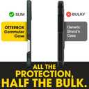 OtterBox iPhone 16 Pro (Only) Commuter Series Case Built-in MagSafe Thin, Dual-Layer, Pocket-Friendly, Port Cover Forest Night (Black/Green)