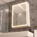 28x20 LED Lighted Bathroom Medicine Mirror Cabinet with Sockets & USBs, Anti-Fog Dimmable Light and Color Adjustment, Easy to Install, Moisture-Resistant Wood (W20 x H28 Front Light, White)