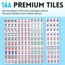 Suncle American Mahjong Tile Set X-Large 166 Blue Back Tiles 1.4" Large Size Tile with Carrying Travel Case, English Manual, Pro Complete Mahjongg Game Set