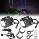 KEMIMOTO 70mm Whipless LED Whip Lights Larger Brighter w/ 1.5''-2'' Roll Bar Mounts, Alien Lights for SXS Compatible with Polaris RZR Can-Am Maverick X3 CFmoto Kawasaki, Multi-Color, Scratch-resistant