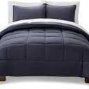 UGG Full/Queen Comforter Set with 2 Pillow Shams, Lightweight Down Alternative Blanket, Reversible Cozy Warm All Season Washable, Hypoallergenic Bedding Set, Navy Blue (Leonora)