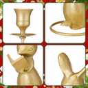 2 Pcs Christmas Mouse Reading Taper Candle Holders 8.25 Inches Cute Animal Candlestick Holders Dinner Metal Candle Stand Centerpiece Table Decorative Candlelight for Christmas Home Decoration