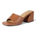 Amazon Essentials Women's Platform Mule Sandals, Tan Faux Leather, 5.5