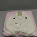 PINNKKU 3D Unicorn Hooded Towel, Ultrasoft & Absorbent Bath Towel for Babies, Infant, Toddler and Kids, Beach Poncho Towels, Gifts for Girl 28" x 55" (Pink)